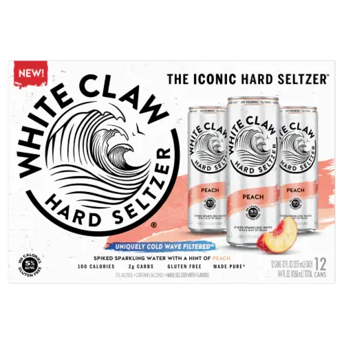 White Claw Peach Hard Seltzer 12pk Cn